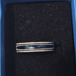 Blue and Silver Aluminum Reflective Ring